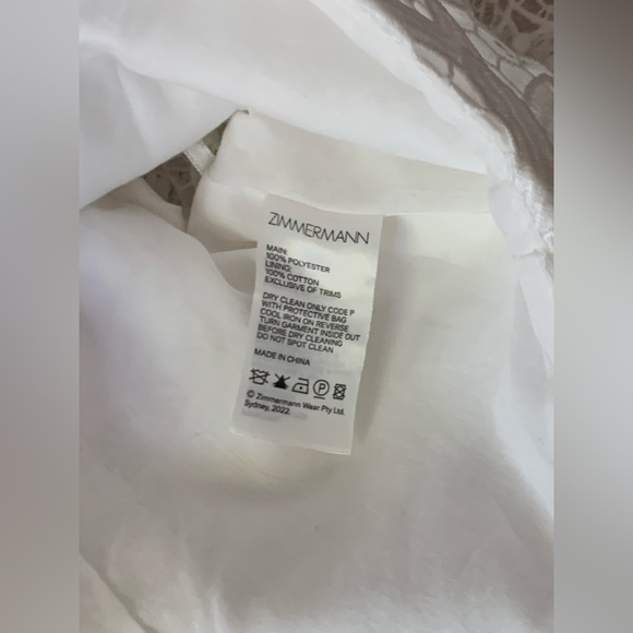 SOLD NWT Authentic ZIMMERMANN Raie Floral Lace Short-Sleeve Crop Top size AU 3 - Picture 6 of 7
